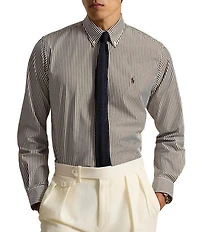 Polo Ralph Lauren Classic Fit Striped Stretch Poplin Long Sleeve Woven Shirt