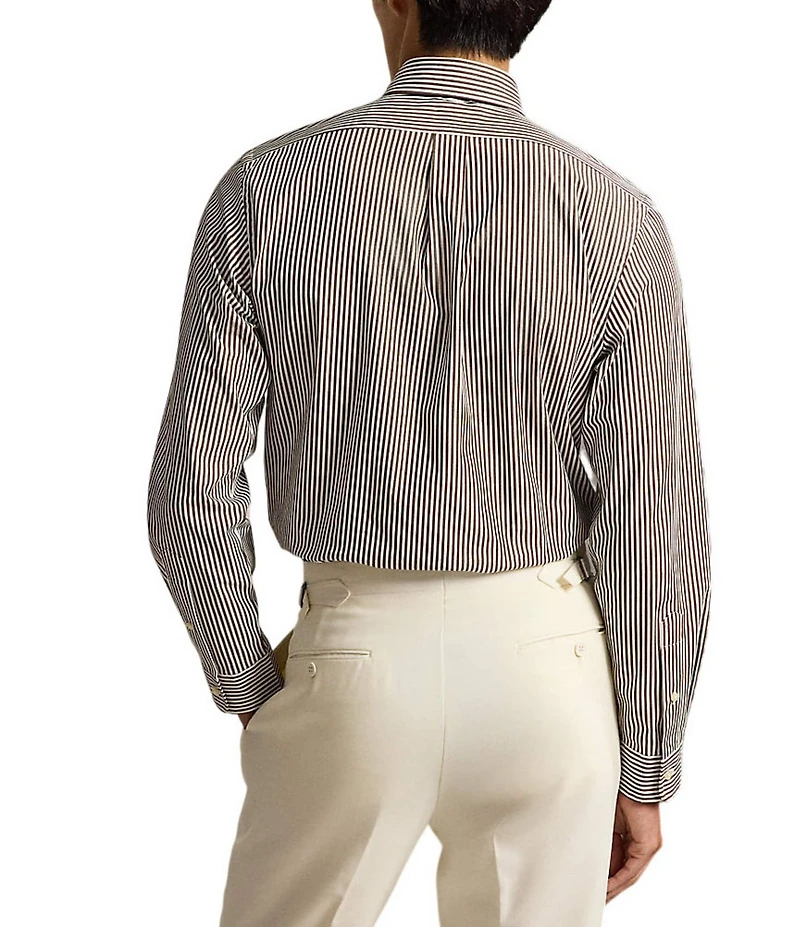 Polo Ralph Lauren Classic Fit Striped Stretch Poplin Long Sleeve Woven Shirt