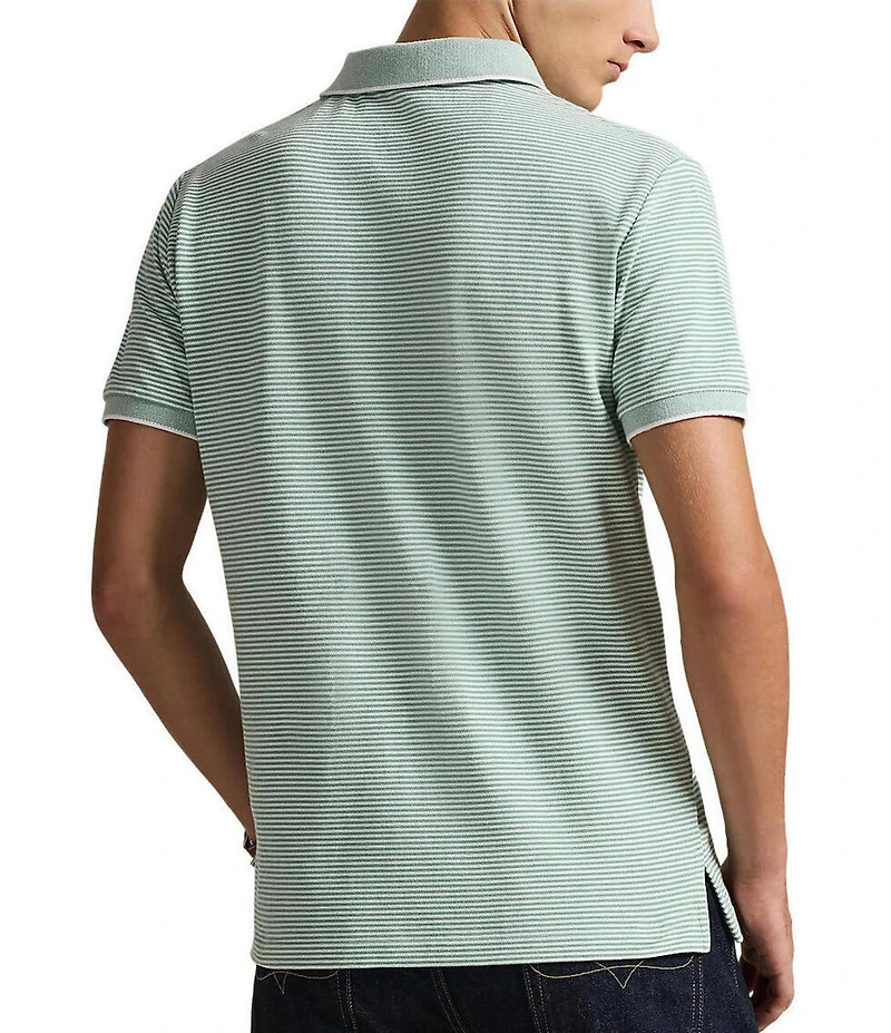Polo Ralph Lauren Classic Fit Striped Tipped Stretch Mesh Short Sleeve Polo Shirt