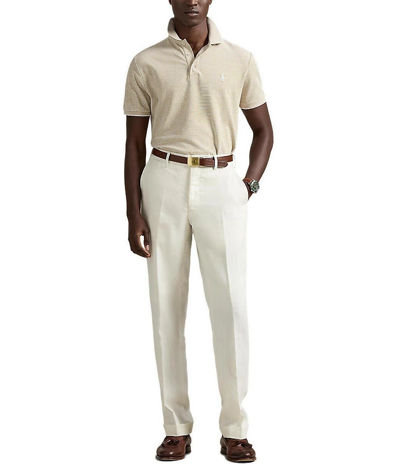 Polo Ralph Lauren Classic Fit Striped Tipped Stretch Mesh Short Sleeve Polo Shirt