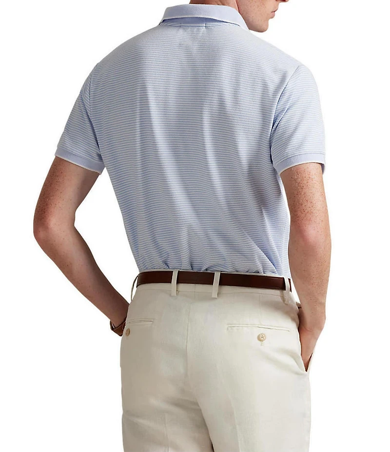 Polo Ralph Lauren Classic Fit Striped Tipped Stretch Mesh Short Sleeve Polo Shirt