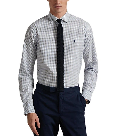 Polo Ralph Lauren Classic Fit Tattersall Stretch Poplin Long Sleeve Woven Shirt