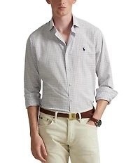Polo Ralph Lauren Classic Fit Tattersall Stretch Poplin Long Sleeve Woven Shirt