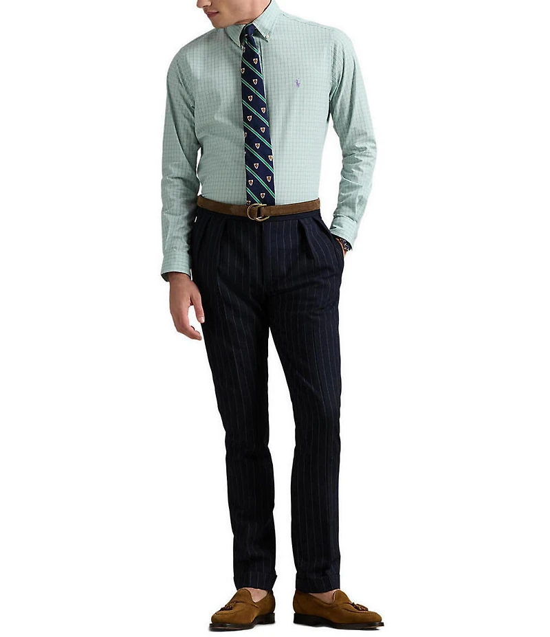 Polo Ralph Lauren Classic Fit Tattersall Stretch Poplin Long Sleeve Woven Shirt