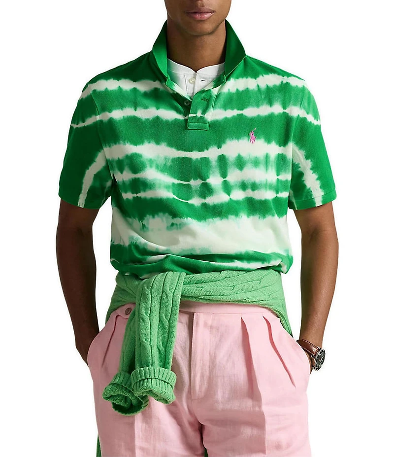 Polo Ralph Lauren Classic Fit Tie-Dye Mesh Short Sleeve Polo Shirt