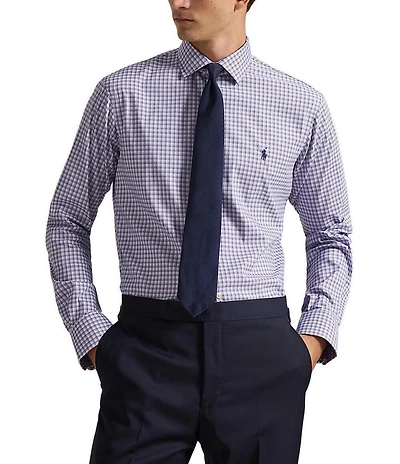 Polo Ralph Lauren Classic Fit Twill Mini Plaid Performance Stretch Long Sleeve Woven Shirt