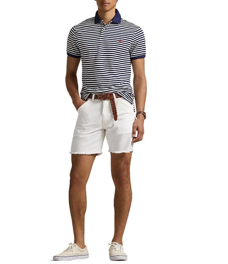 Polo Ralph Lauren Classic Fit Wide Striped Mesh Short Sleeve Polo Shirt