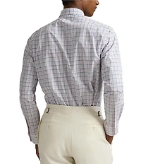 Polo Ralph Lauren Classic Mini Plaid Stretch Poplin Long Sleeve Woven Shirt
