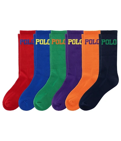 Polo Ralph Lauren Color Logo Crew Socks 6-Pack