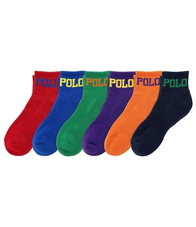 Polo Ralph Lauren Color Logo Quarter Socks 6-Pack