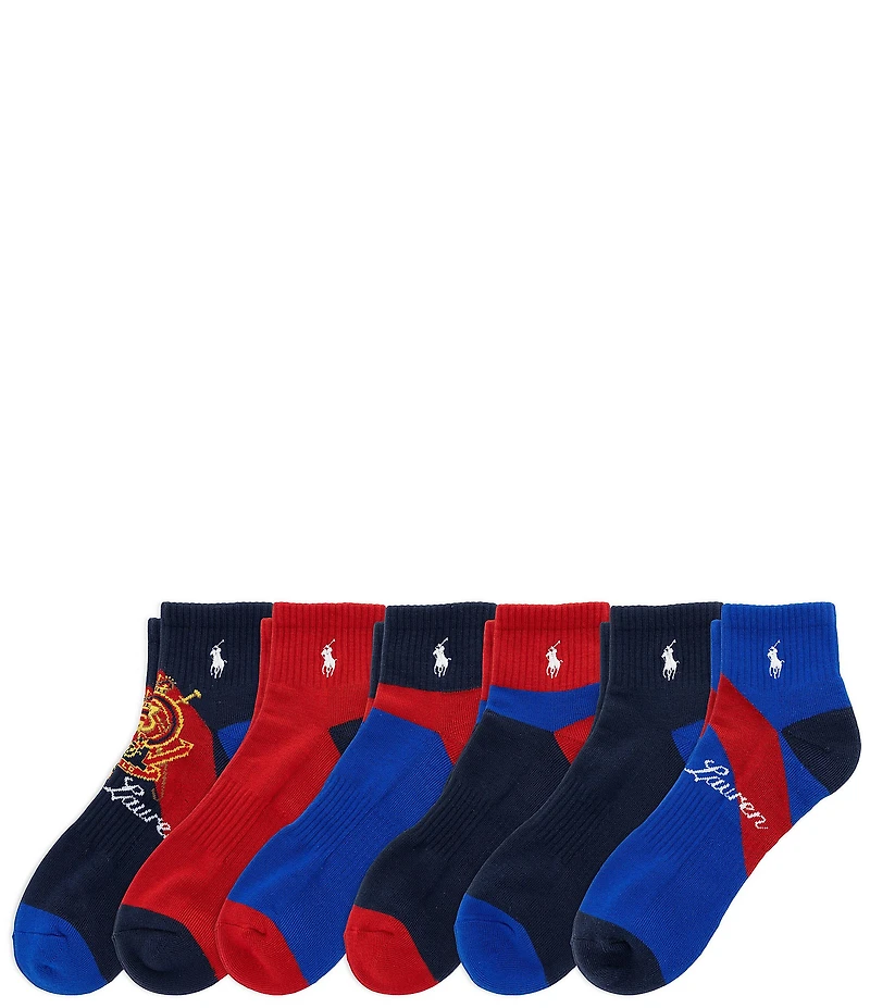 Polo Ralph Lauren Crest Sash Quarter Socks 6-Pack