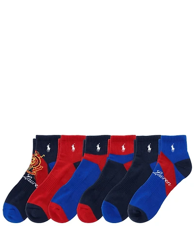 Polo Ralph Lauren Crest Sash Quarter Socks 6-Pack
