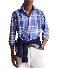 Polo Ralph Lauren Custom Fit Plaid Americana Oxford Long Sleeve Woven Shirt
