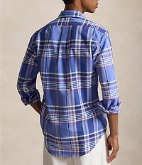 Polo Ralph Lauren Custom Fit Plaid Americana Oxford Long Sleeve Woven Shirt