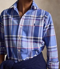 Polo Ralph Lauren Custom Fit Plaid Americana Oxford Long Sleeve Woven Shirt