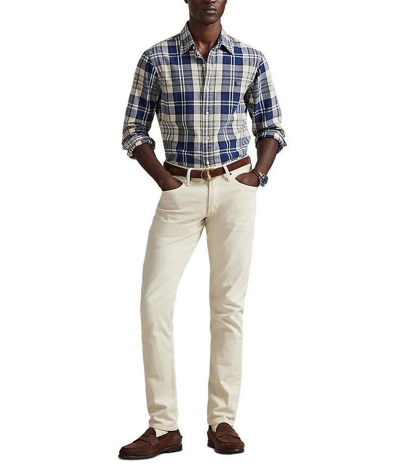 Polo Ralph Lauren Custom Fit Plaid Brushed Oxford Long Sleeve Woven Shirt