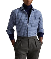 Polo Ralph Lauren Custom Fit Plaid Brushed Oxford Long Sleeve Woven Shirt