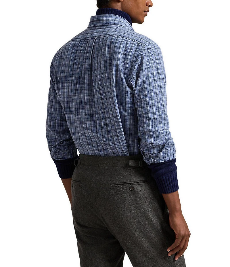 Polo Ralph Lauren Custom Fit Plaid Brushed Oxford Long Sleeve Woven Shirt