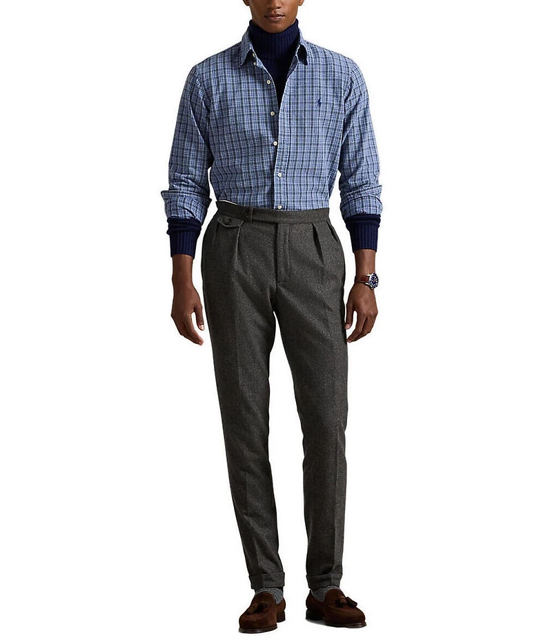Polo Ralph Lauren Custom Fit Plaid Brushed Oxford Long Sleeve Woven Shirt