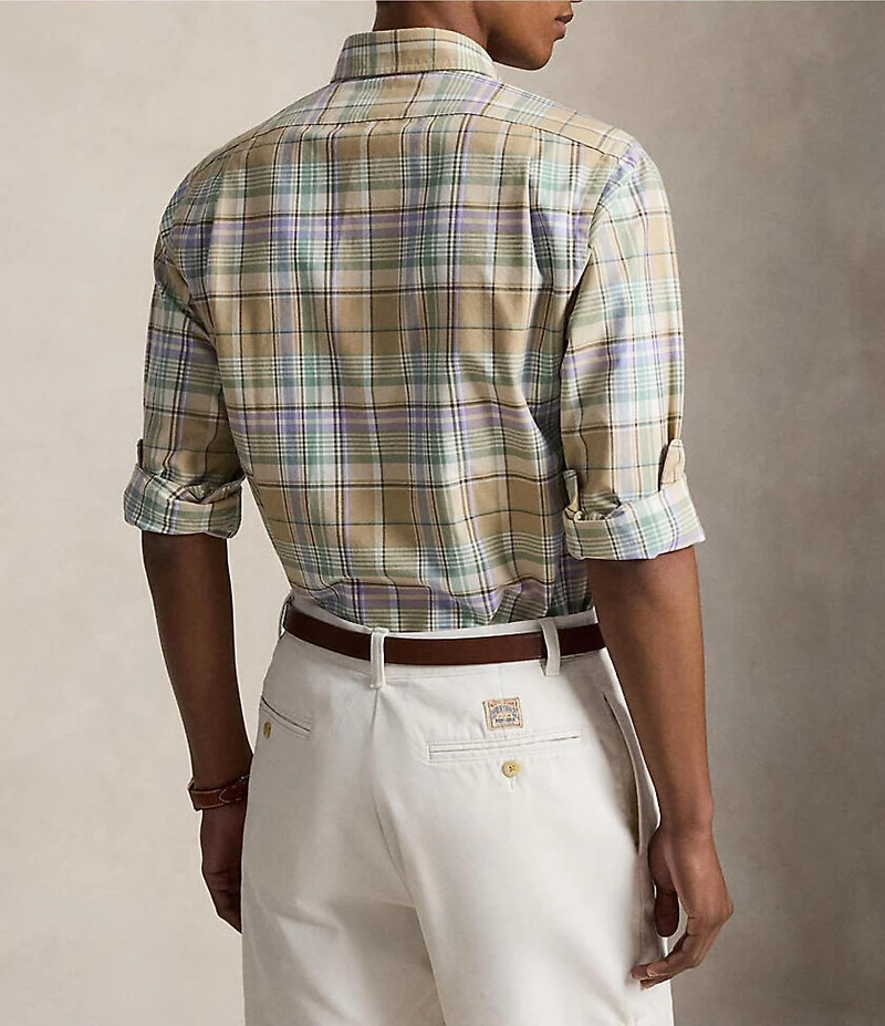 Polo Ralph Lauren Custom Fit Plaid Oxford Long Sleeve Woven Shirt