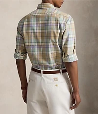 Polo Ralph Lauren Custom Fit Plaid Oxford Long Sleeve Woven Shirt