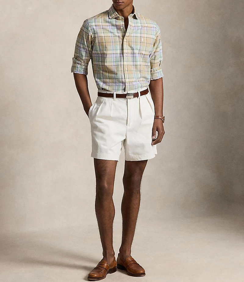 Polo Ralph Lauren Custom Fit Plaid Oxford Long Sleeve Woven Shirt