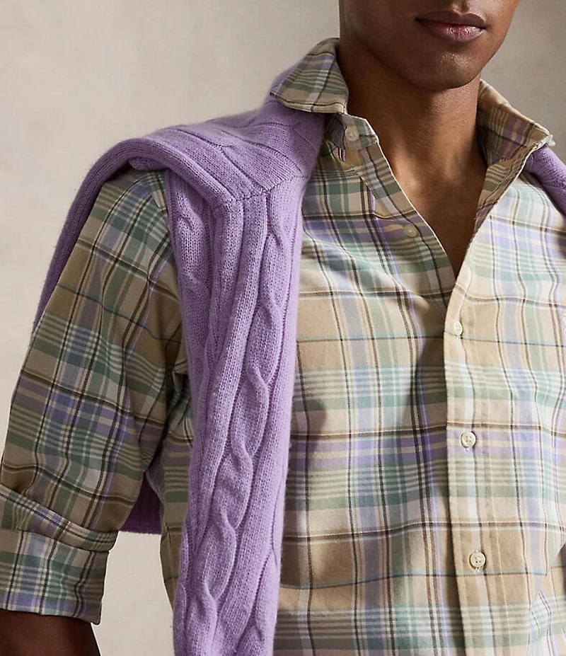 Polo Ralph Lauren Custom Fit Plaid Oxford Long Sleeve Woven Shirt
