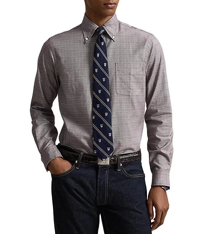 Polo Ralph Lauren Custom Fit Plaid Oxford Long Sleeve Woven Shirt