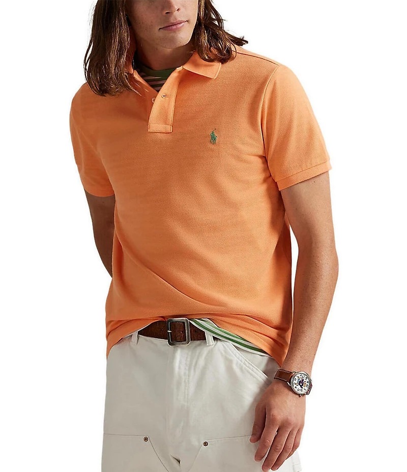 Polo Ralph Lauren Custom Slim Fit Solid Mesh Polo Shirt