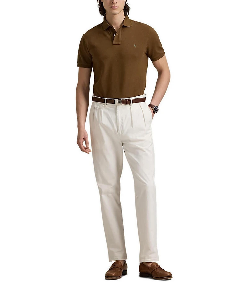Polo Ralph Lauren Custom Slim Fit Solid Mesh Polo Shirt