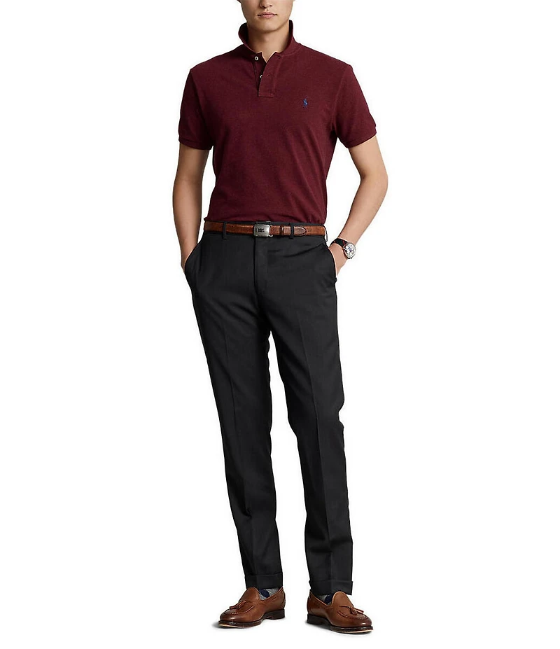 Polo Ralph Lauren Custom Slim Fit Solid Mesh Polo Shirt