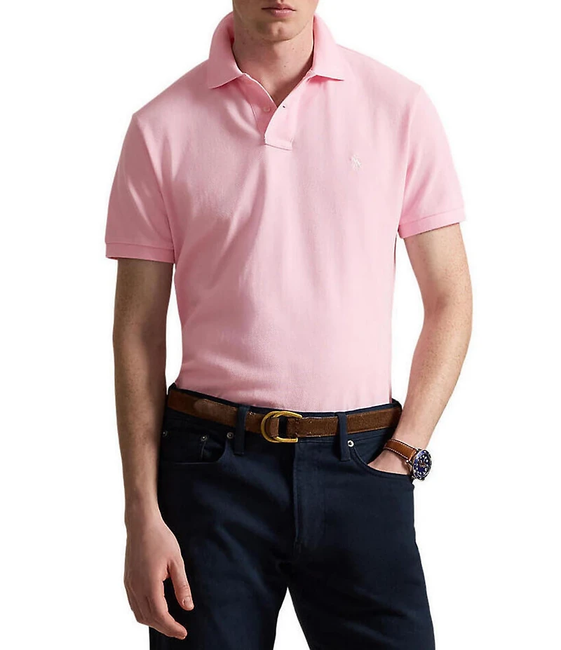 Polo Ralph Lauren Custom Slim Fit Solid Mesh Polo Shirt