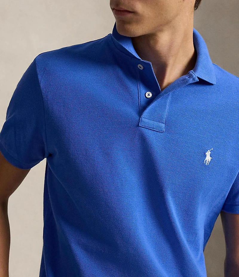 Polo Ralph Lauren Custom Slim Fit Solid Mesh Polo Shirt
