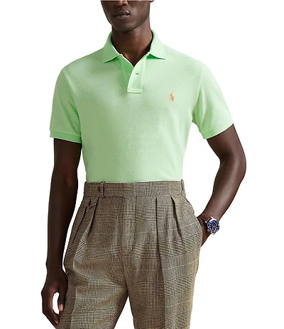 Polo Ralph Lauren Custom Slim Fit Solid Mesh Polo Shirt