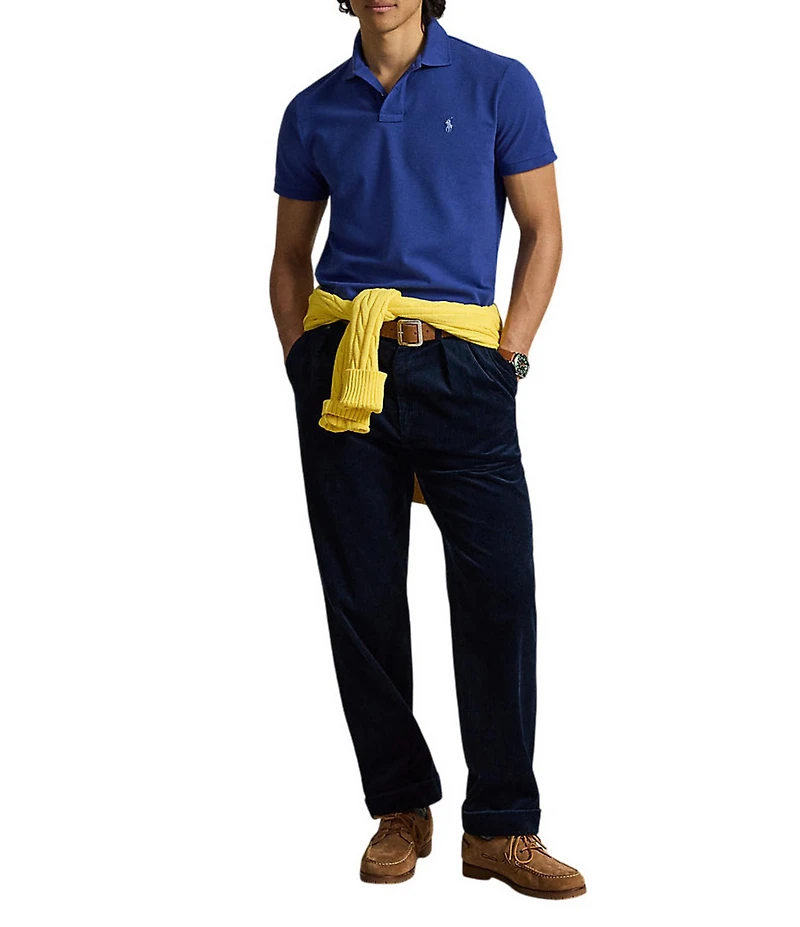 Polo Ralph Lauren Custom Slim Fit Solid Mesh Polo Shirt