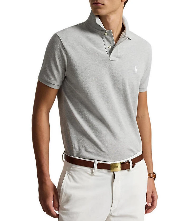 Polo Ralph Lauren Custom Slim Fit Solid Mesh Polo Shirt