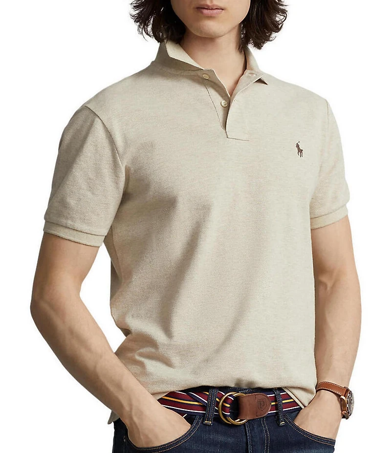 Polo Ralph Lauren Custom Slim Fit Solid Mesh Polo Shirt