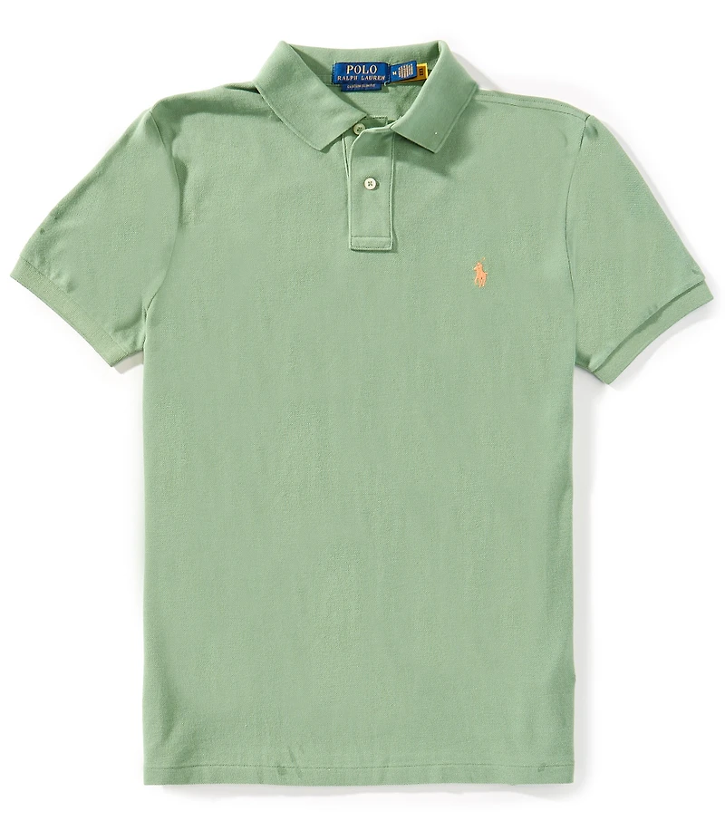 Polo Ralph Lauren Custom Slim Fit Solid Mesh Polo Shirt
