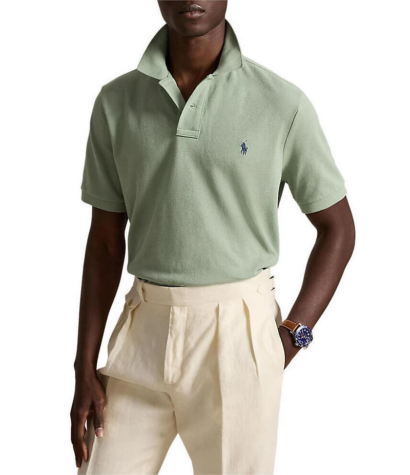 Polo Ralph Lauren Custom Slim Fit Solid Mesh Polo Shirt