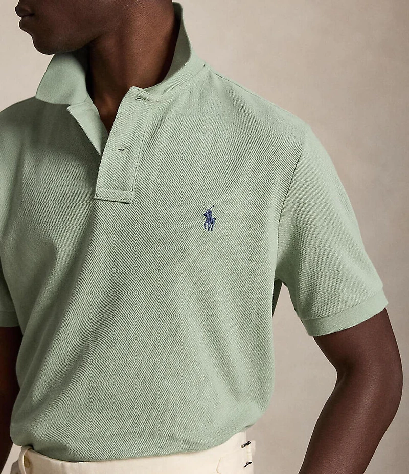 Polo Ralph Lauren Custom Slim Fit Solid Mesh Polo Shirt