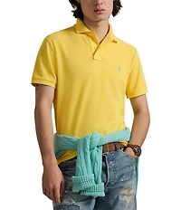 Polo Ralph Lauren Custom Slim Fit Solid Mesh Polo Shirt