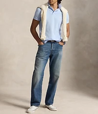 Polo Ralph Lauren Custom Slim Fit Solid Mesh Polo Shirt