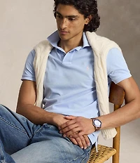 Polo Ralph Lauren Custom Slim Fit Solid Mesh Polo Shirt