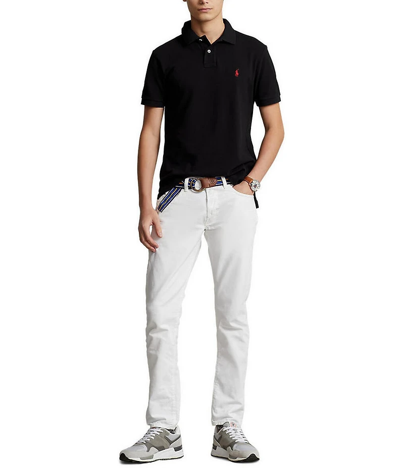 Polo Ralph Lauren Custom Slim Fit Solid Mesh Polo Shirt