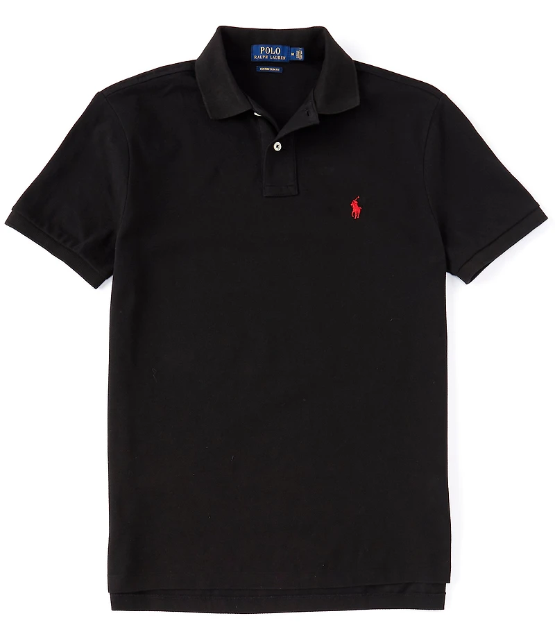Polo Ralph Lauren Custom Slim Fit Solid Mesh Polo Shirt