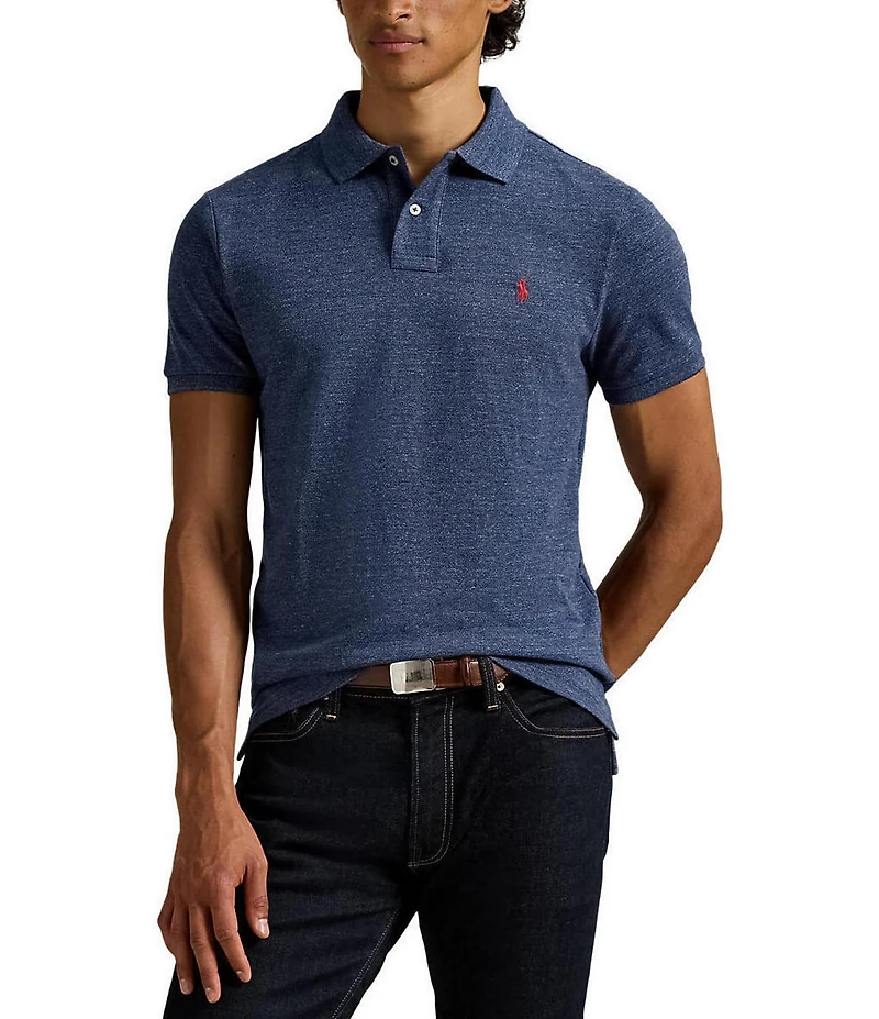 Polo Ralph Lauren Custom Slim Fit Solid Mesh Polo Shirt