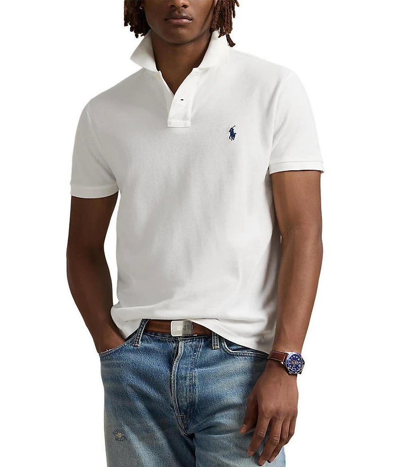 Polo Ralph Lauren Custom Slim Fit Solid Mesh Polo Shirt