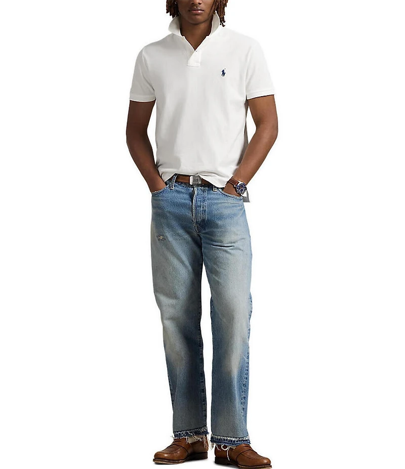 Polo Ralph Lauren Custom Slim Fit Solid Mesh Polo Shirt
