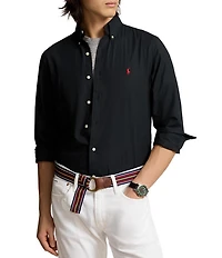 Polo Ralph Lauren Custom Fit Solid Stretch Poplin Long Sleeve Woven Shirt