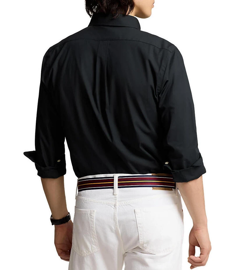 Polo Ralph Lauren Custom Fit Solid Stretch Poplin Long Sleeve Woven Shirt